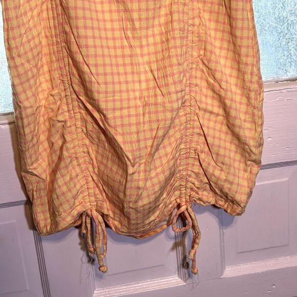 Wild Fable Women’s Yellow and Pink Gingham Patterned Spaghetti Strap Dress L - Picture 2 of 6